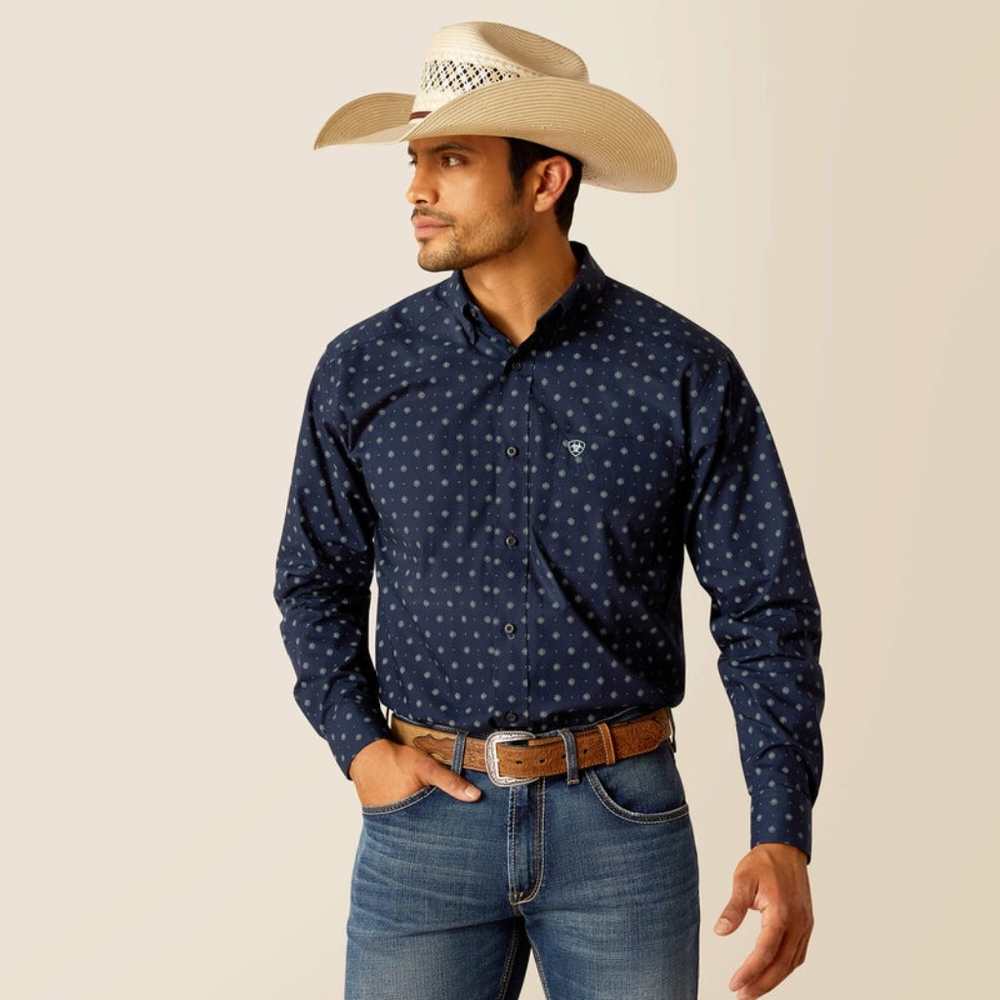 Ariat Percy Button Down Shirt Size Large Blue